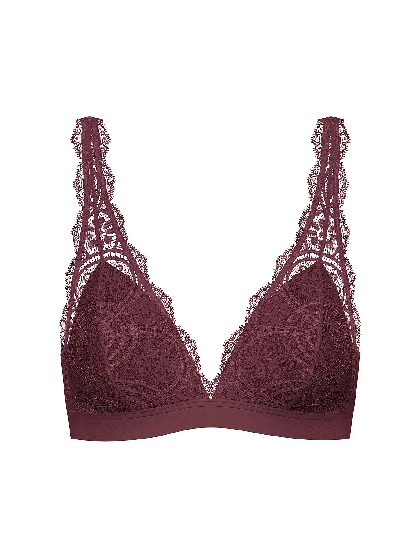 MEY | Triangel BH lovely grey | dunkelrot